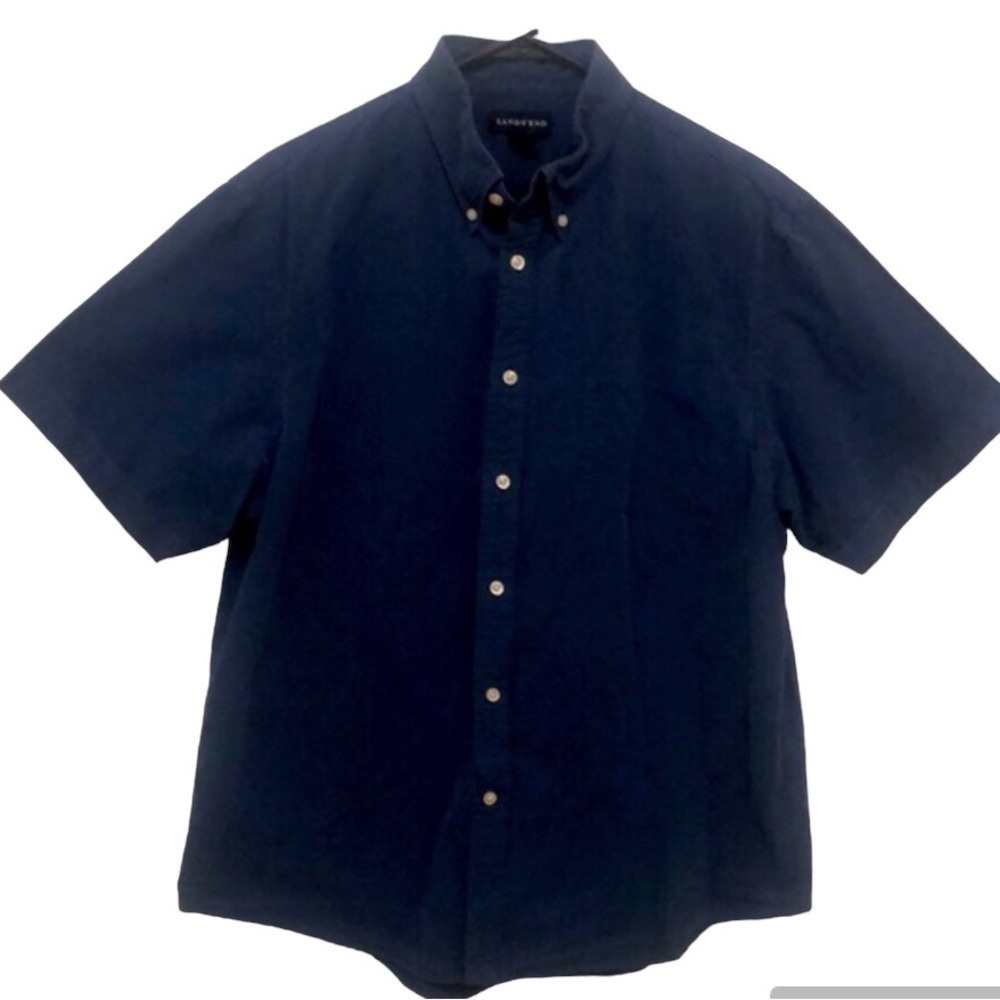 Lands End Short Sleeve Button Down Shirt Size
16 - 16.5